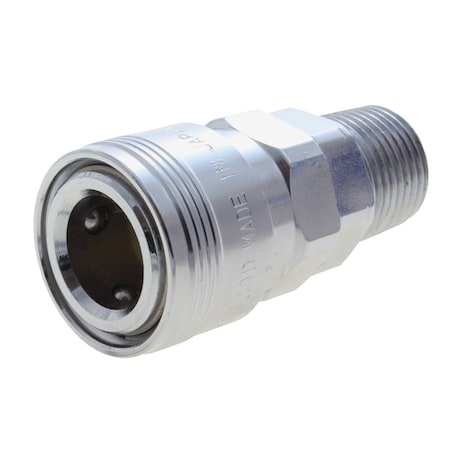Advanced Technology Products Coupler, Chrome, Manual, Japanese, 1/4" Body Size, 1/4" Male NPT 22-DSM-NPT